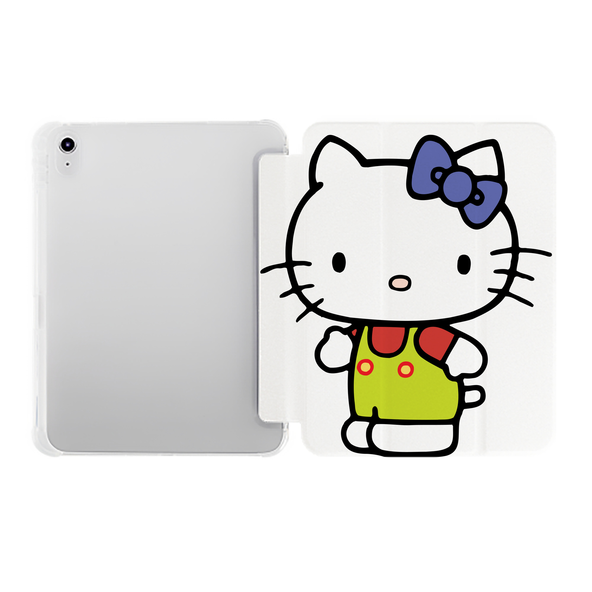 （画像用） Hello Kitty ハローキティ IPad ケース ペン収納付き 三つ折りスタンド PUレザー×シリコン 対応機種9.5/10.5/10.9インチ